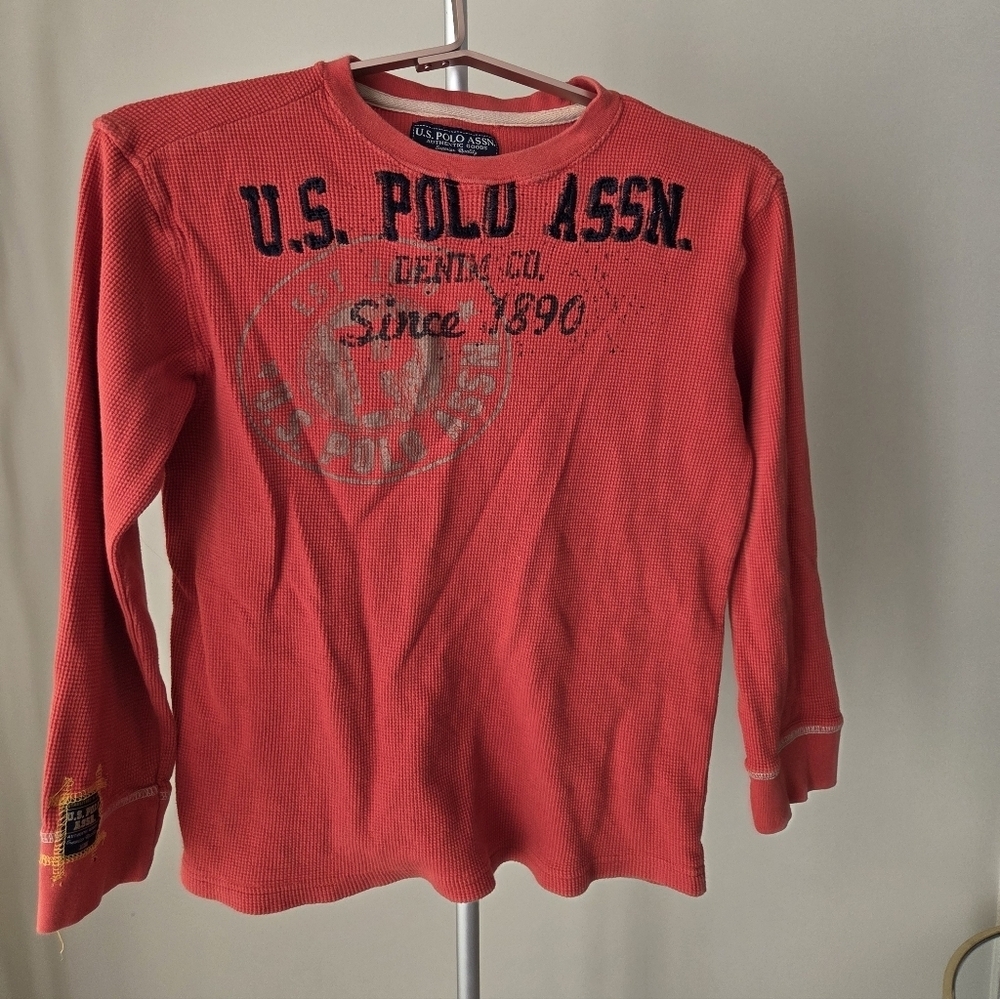 U.S. Polo Assn. Red Kids Long Sleeve Shirt Sz.M